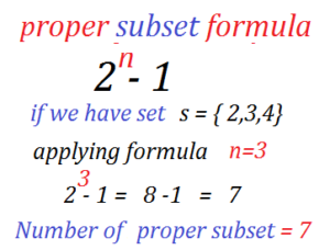 proper subset formula