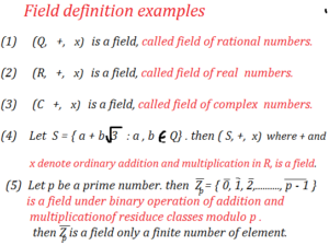 Field definition Examples