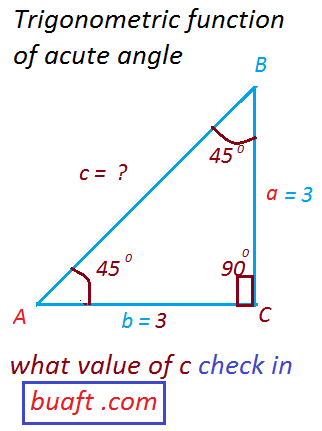 Trigonometric function of acute angle